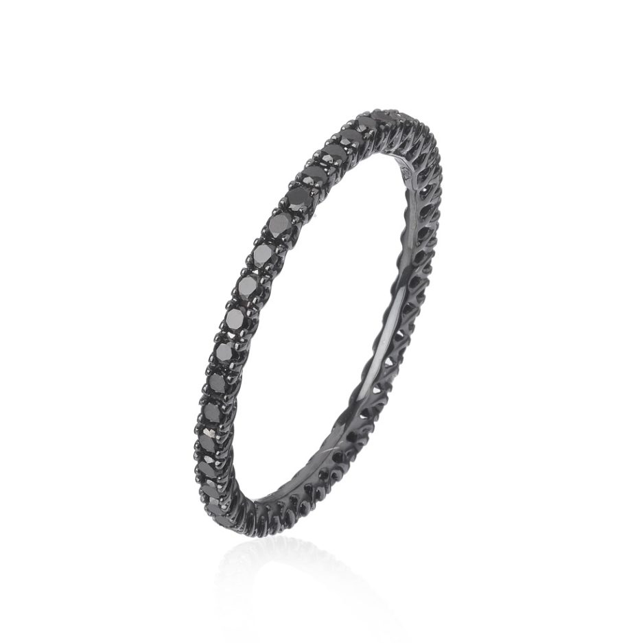 Forever-Unique-Jewels-Black-Diamonds-Eternelle-ultralight-ring-Anello-Veretta-Diamanti-Neri-Daily-Chic-Collection-Eco