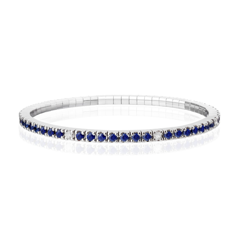 Forever-Unique-Jewels-Diamonds-Diamanti-Naturali-Natural-Diamonds-Eternelle-Tennis-Rose-Gold-Braccialetto-Daily-Chic-Zaffiri-e-Diamanti