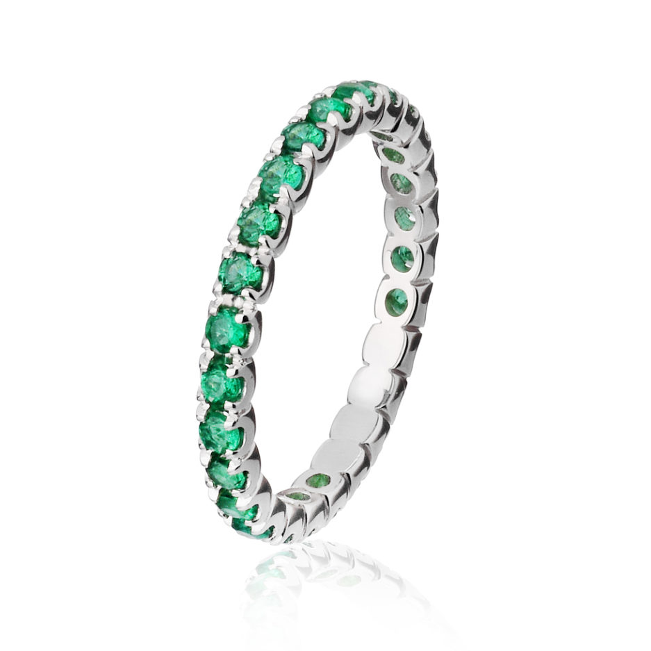 Forever-Unique-Jewels-Emerald-Eternelle-ultralight-ring-Anello-Veretta-Smeraldi-Daily-Chic-Collection-Dione