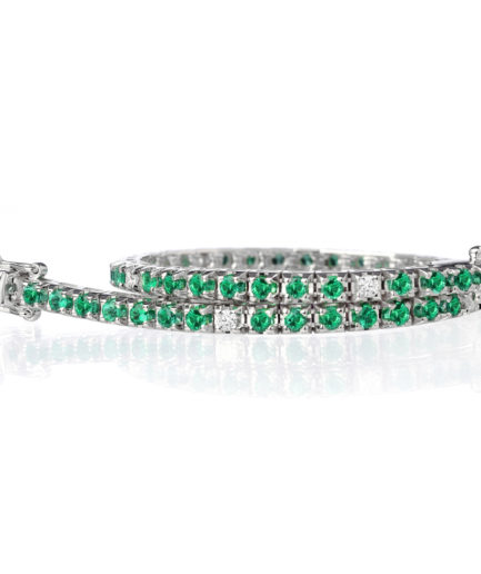 Forever-Unique-Jewels-Natural-Diamonds-Tennis-Gold-Braccialetto-Daily-Chic-Gold-Oro-Oro-Smeraldi-e-Diamanti-Smeraldi-Emerald