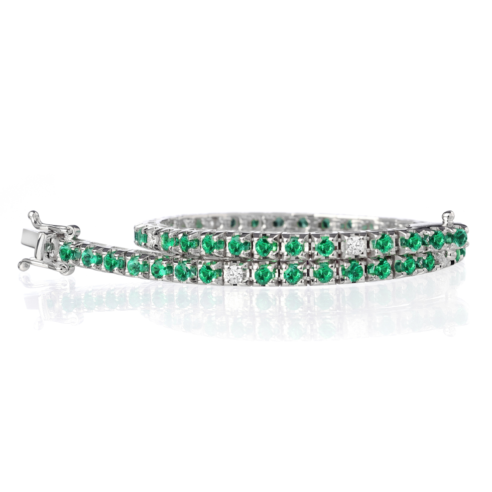 Forever Unique Jewels, Natural Diamonds, Tennis, Gold, Braccialetto, Daily Chic, Gold, Oro, Oro Smeraldi e Diamanti, Smeraldi, Emerald Forever-Unique-Jewels-Natural-Diamonds-Tennis-Gold-Braccialetto-Daily-Chic-Gold-Oro-Oro-Smeraldi-e-Diamanti-Smeraldi-Emerald