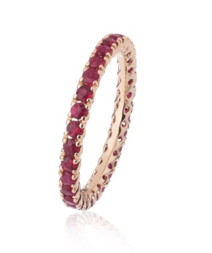 Forever-Unique-Jewels-Ruby-Golden-rose-Eternelle-ultralight-ring-Anello-Veretta-Rubini-Oro-rosa-Daily-Chic-Collection-Eco.