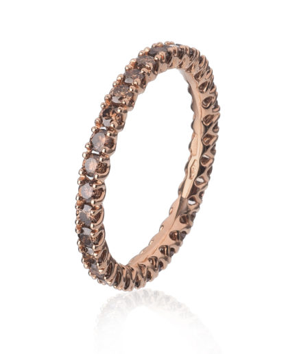 Forever-Unique-Jewels-Brown-Diamonds-Golden-rose-Eternelle-ultralight-ring-Anello-Veretta-Diamanti-Marroni-Oro-rosa-Daily-Chic-Collection-Eco.