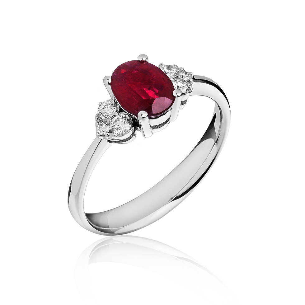 Forever Unique Jewels, Natural diamonds, Diamanti, Gioielli, Collezione DailyChic, Anello, Solitario, Cuori, Rubino_