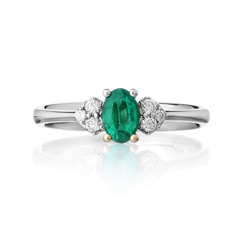Forever-Unique-Jewels-Natural-diamonds-Diamanti-Gioielli-Collezione-DailyChic-Anello-Solitario-Cuori-Smeraldo