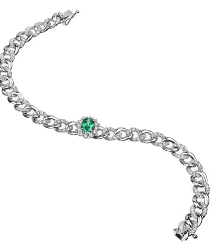 Forever-Unique-Jewels-Natural-diamonds-Diamanti-Gioielli-Collezione-DailyChic-Bracciale-Cestino-Groumette-Smeraldo