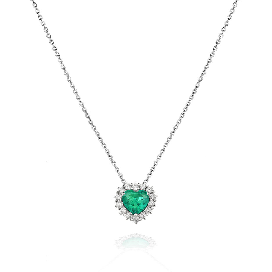 Forever Unique Jewels, Natural diamonds, Diamanti, Gioielli, Collezione DailyChic, Ciondolo, Cestino, Cuore, Smeraldo