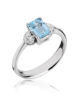 Forever Unique Jewels, Natural diamonds, Diamanti, Gioielli, Collezione DailyChic, Anello, Solitario, Cuori, Acquamarina