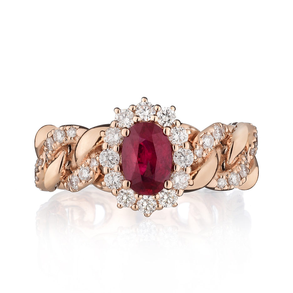 Forever-Unique-Jewels-Natural-diamonds-Diamanti-Gioielli-Collezione-DailyChic-Solitario-Anello-Cestino-Groumette-Oro-Rosa-Rubino