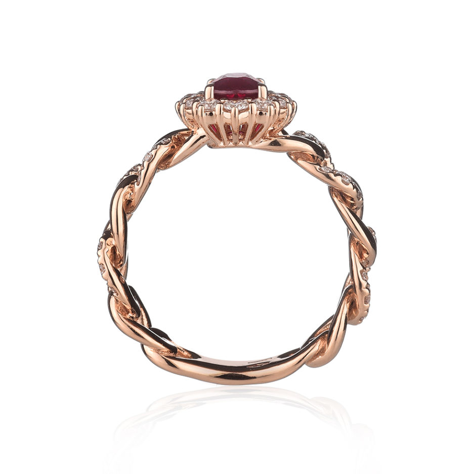 Forever-Unique-Jewels-Natural-diamonds-Diamanti-Gioielli-Collezione-DailyChic-Solitario-Anello-Cestino-Groumette-Oro-Rosa-Rubino