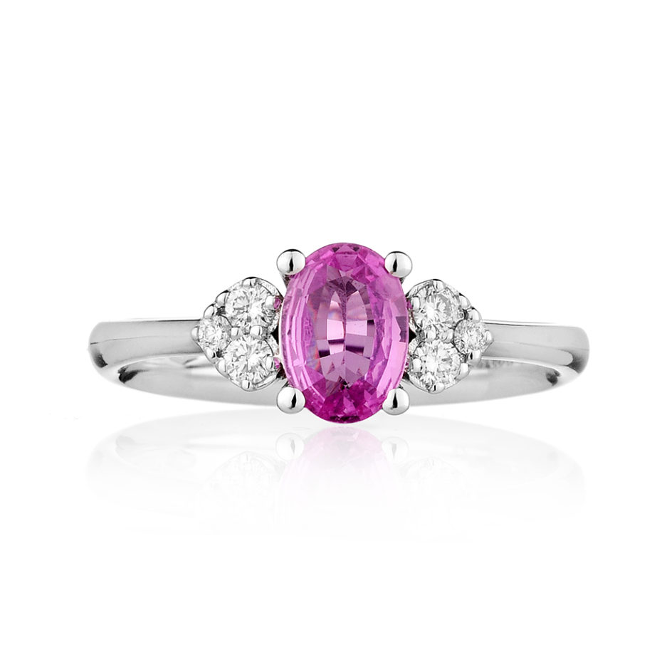 Forever Unique Jewels, Natural diamonds, Diamanti, Gioielli, Collezione DailyChic, Anello, Solitario, Cuori, Zaffiro Rosa