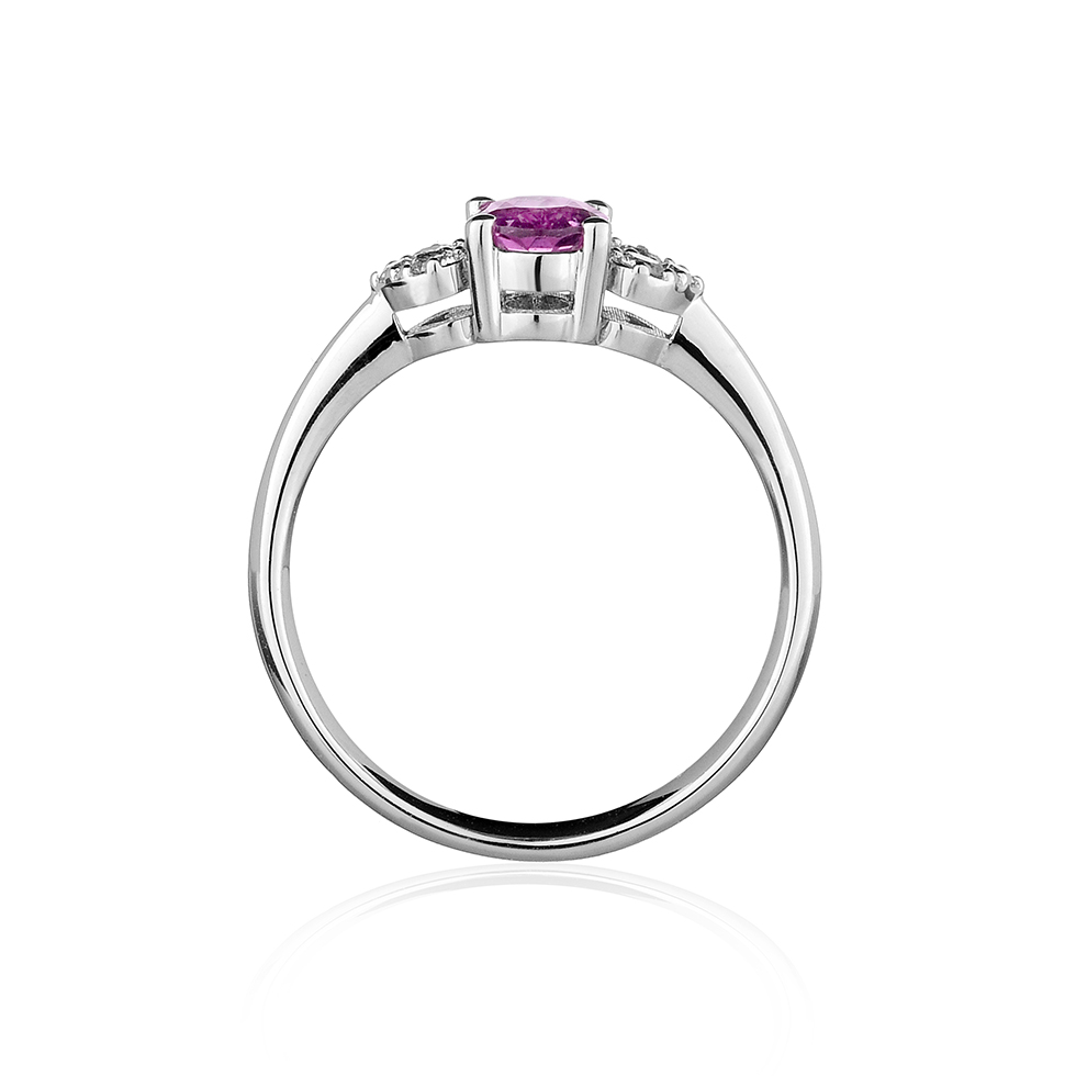 Forever Unique Jewels, Natural diamonds, Diamanti, Gioielli, Collezione DailyChic, Anello, Solitario, Cuori, Zaffiro Rosa _