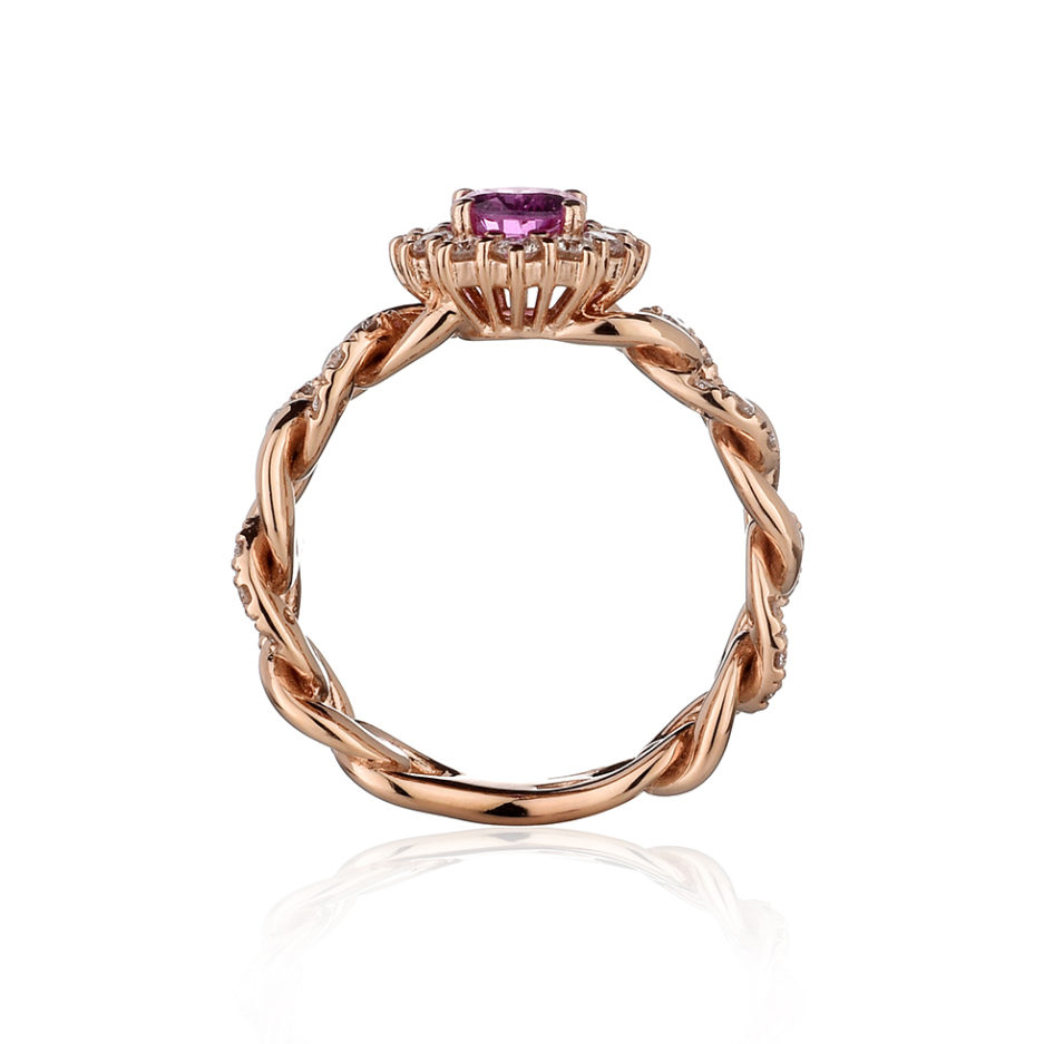 Forever-Unique-Jewels-Natural-diamonds-Diamanti-Gioielli-Collezione-DailyChic-Solitario-Anello-Cestino-Groumette-Zaffiro-Rosa.