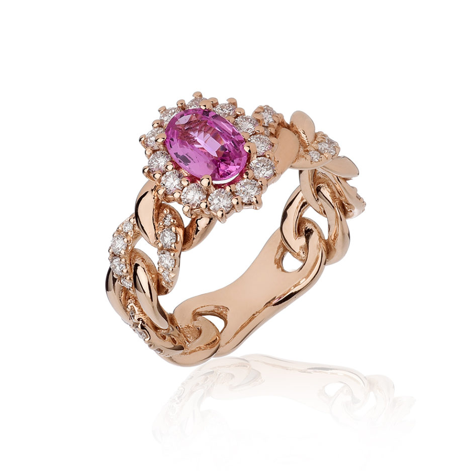 Forever-Unique-Jewels-Natural-diamonds-Diamanti-Gioielli-Collezione-DailyChic-Solitario-Anello-Cestino-Groumette-Zaffiro-Rosa.