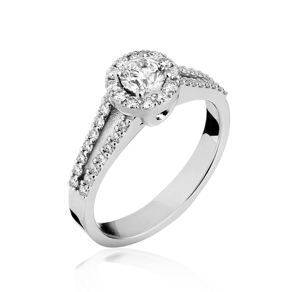 Forever Unique Jewels, Natural diamonds, Diamanti, Gioielli, Collezione EVA, Solitario, Anello, Cestino, Diamante __
