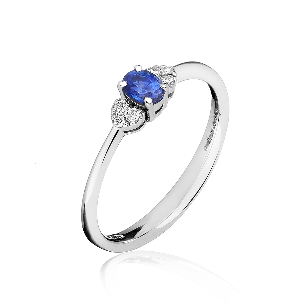 Forever Unique Jewels, Natural diamonds, Diamanti, Gioielli, Collezione DailyChic, Mini Romance, Anello, Cestino, Zaffiro__