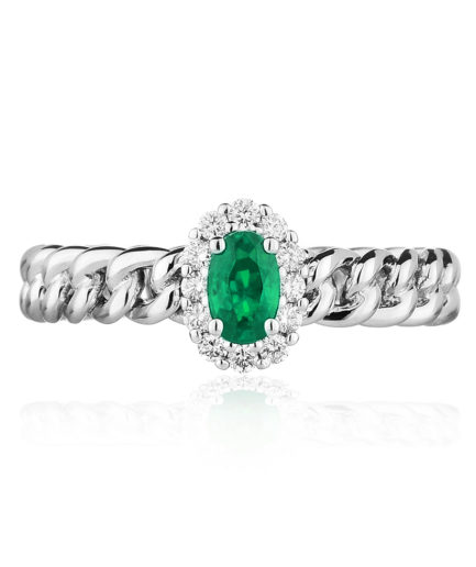 Forever-Unique-Jewels-Natural-diamonds-Diamanti-Gioielli-Collezione-DailyChic-RoyalSolitario-Anello-Cestino-Groumette-Smeraldo