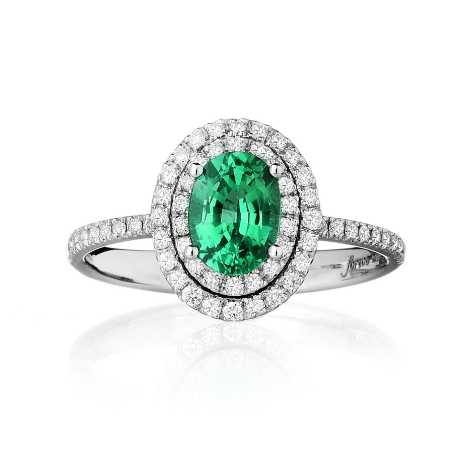 Forever-Unique-Jewels-Natural-diamonds-Diamanti-Gioielli-Collezione-EVA-Solitario-Anello-Cestino-Oval-cut-Smeraldo
