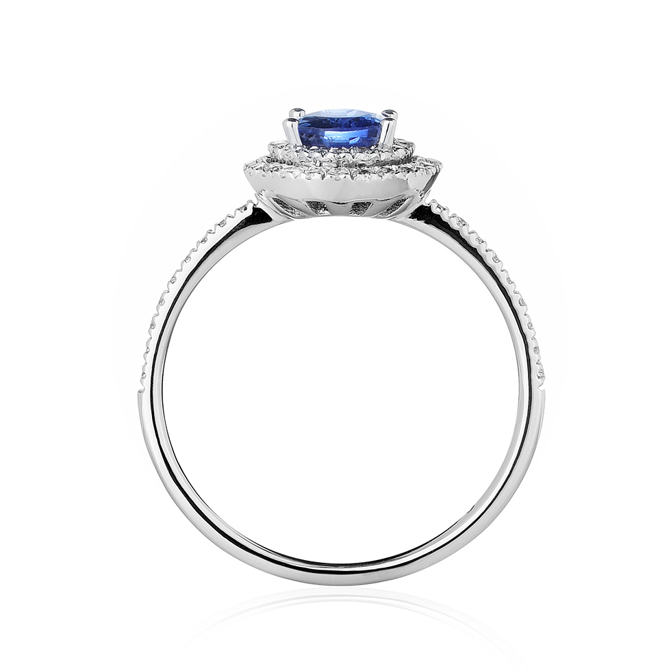 Forever Unique Jewels, Natural diamonds, Diamanti, Gioielli, Collezione EVA, Solitario, Anello, Cestino, Oval cut, Zaffiro __