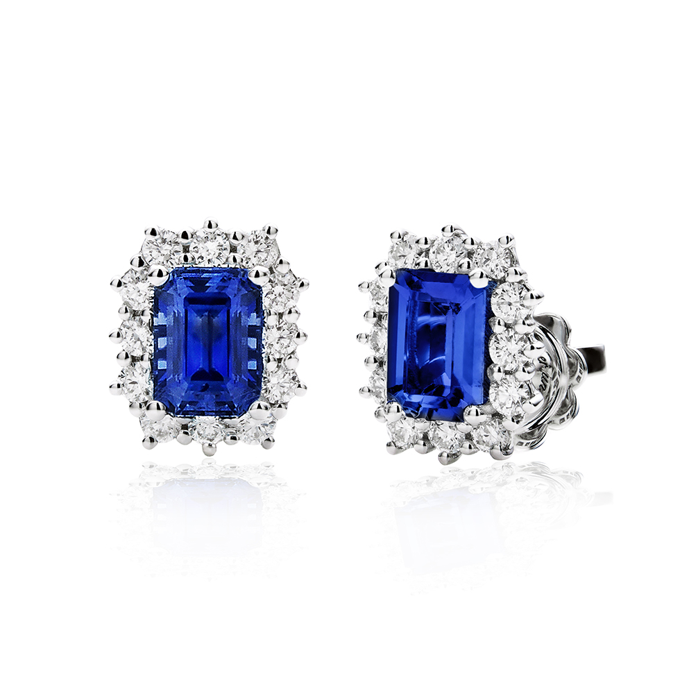 Forever Unique Jewels, Natural diamonds, Diamanti, Gioielli, Collezione DailyChic, Orecchini, Cestino, Zaffiro _