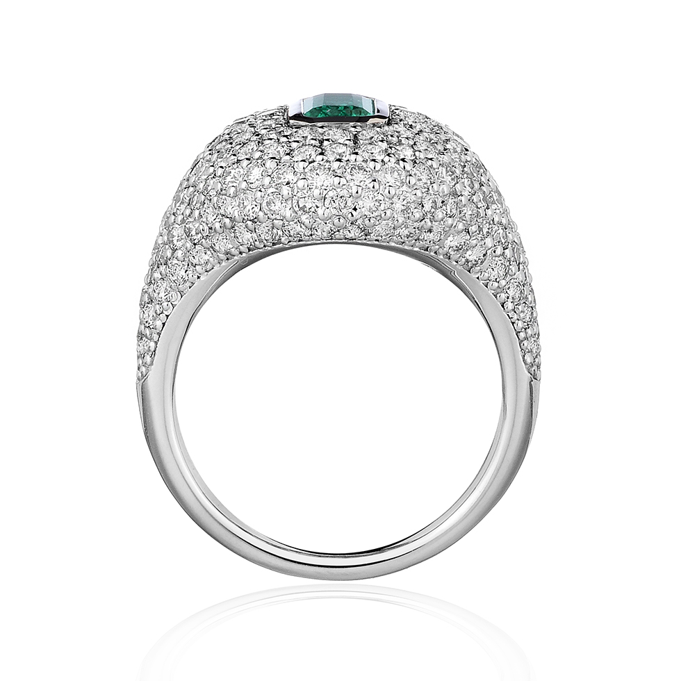 Forever Unique Jewels, Natural diamonds, Diamanti, Gioielli, Collezione DailyChic, Smeraldo, Emerald, Anello, Anello Musone, Musone Ring__