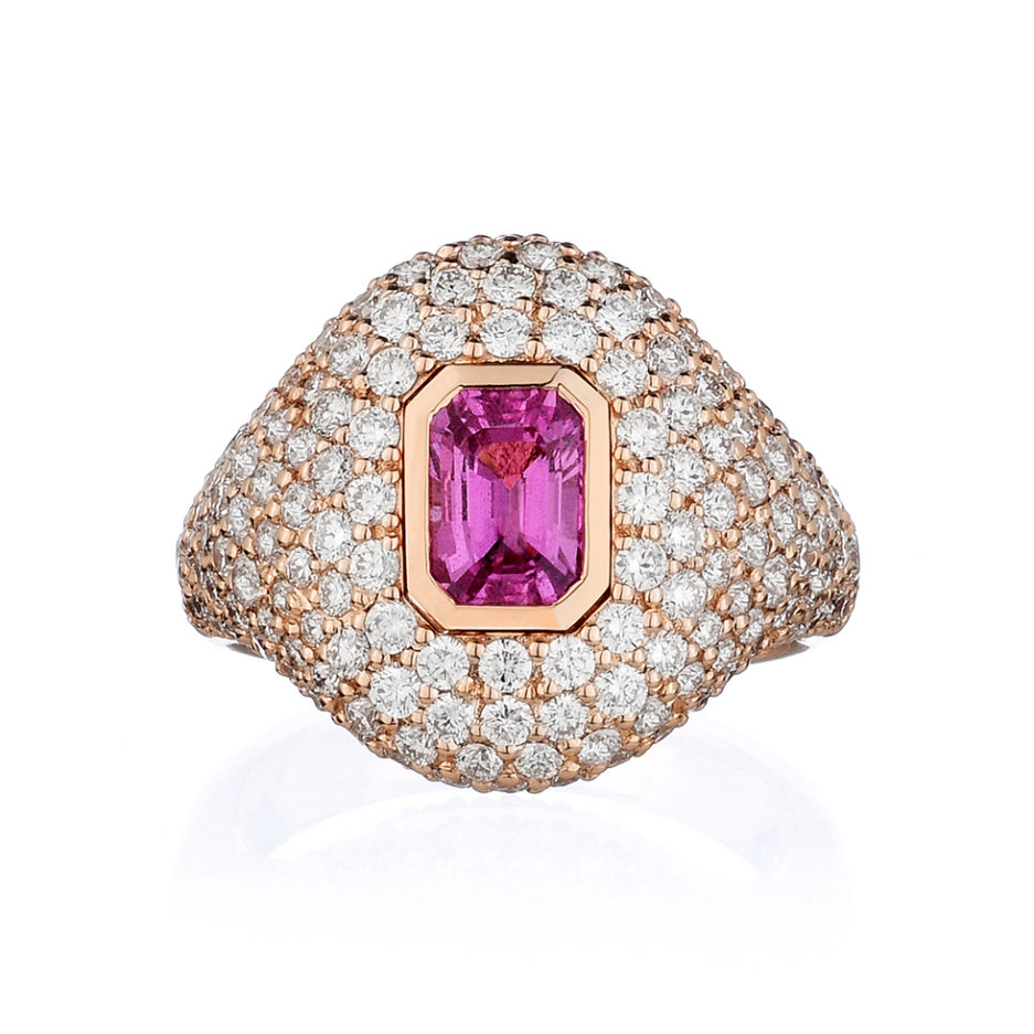 Forever-Unique-Jewels-Natural-diamonds-Diamanti-Gioielli-Collezione-DailyChic-Zaffiro-Rosa-Pink-Sapphire-Anello-Anello-Musone-Musone-Ring