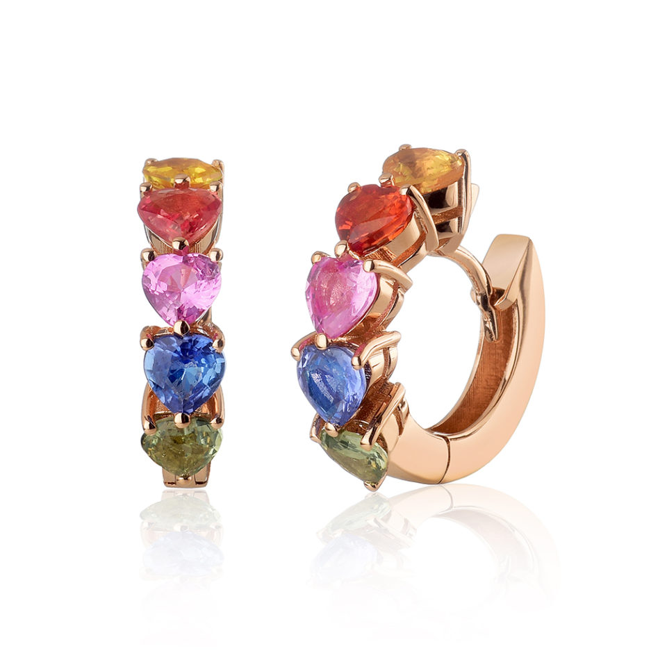Forever-Unique-Jewels-Natural-diamonds-Zaffiri-Gioielli-DailyChic-Collection-Orecchini-Rainbow-cuori-arcobaleno