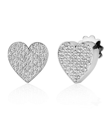 Orecchini cuore pavé diamanti